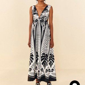 Farm Rio Black Macaw Elegance Maxi Dress - Size Small